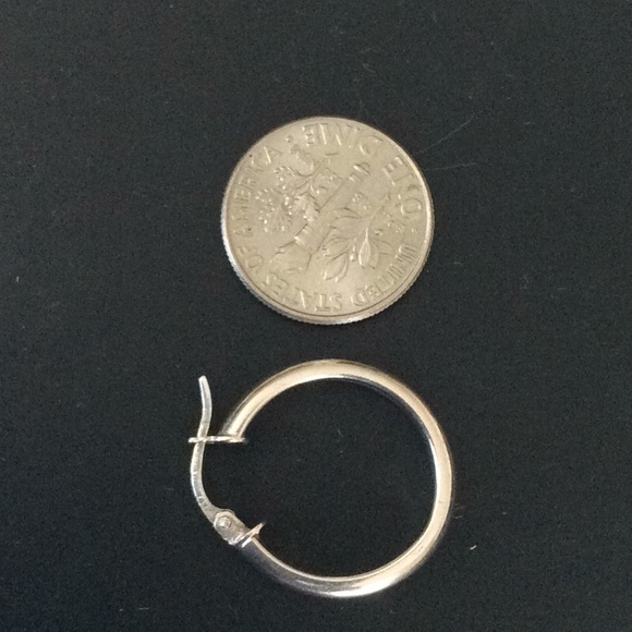 Sterling Silver Single Hoop Earring - Picture 4 of 4